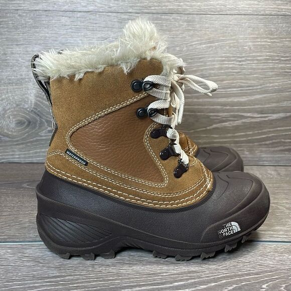 The North Face Shellista Extreme Little Boy Sz 1 Camel Waterproof Winter Boots - Picture 1 of 12